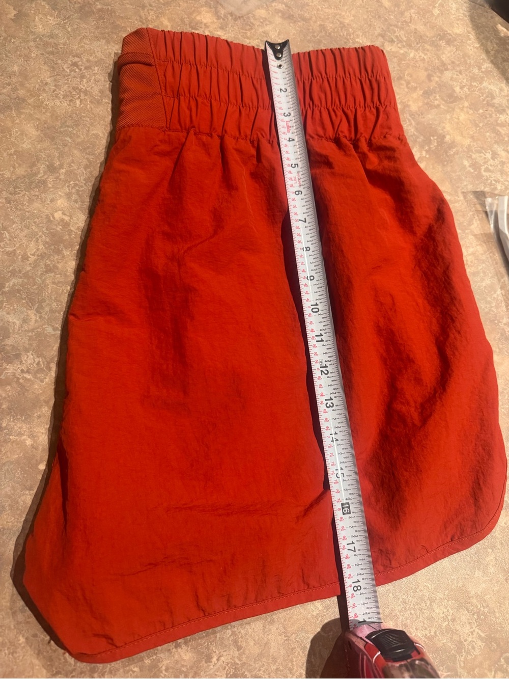 Women’s Terra-cotta Color Elastic-Waist Active Shorts High Waist 18” Length - Picture 3 of 12